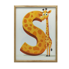 FALI PLAKÁT VIDÁM ZSIRÁF LETTER S KERET NÉLKÜL 30x40 CM MATT PAPÍR grafika, keretezett kép