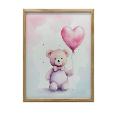 FALI PLAKÁTMACVE SZÍV LEFÜGGŐVEL GYERMEKEKNEK 30x40 CM grafika, keretezett kép