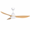  Fali ventilátor LED világítással HAEGER NATURE LIGHT, Átmérő 117 cm, Távirányító, 6 sebesség, Időzítő, 68 W, Csendes, Fordított forgás télen/nyáron, Természetes fa