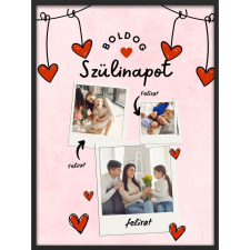  Falikép – Boldog Születésnapot egyedi adatokkal saját fotóval 10. (videóvetítő opcióval) grafika, keretezett kép