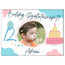  Falikép – Boldog Születésnapot egyedi adatokkal saját fotóval 9. (videóvetítő opcióval) grafika, keretezett kép