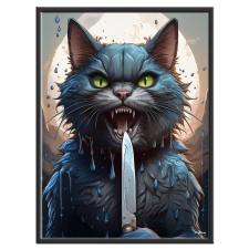  Falikép – Fantasy cat terror (videóvetítő opcióval) grafika, keretezett kép