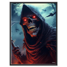  Falikép – Kaszás koponya 2. (videóvetítő opcióval) grafika, keretezett kép