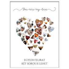  Falikép kollázs sok fotóból szív alakban 2. (videóvetítő opcióval) grafika, keretezett kép