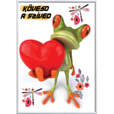  Falikép – Kövesd a szíved, békás (videóvetítő opcióval) grafika, keretezett kép