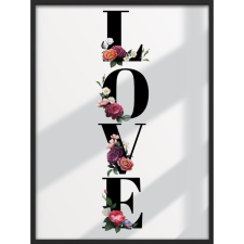  Falikép - LOVE rózsákkal (videóvetítő opcióval) grafika, keretezett kép
