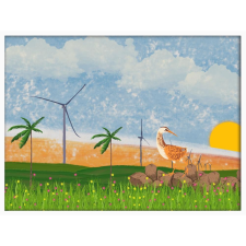  Falikép – Vidéki jelenet 2. (videóvetítő opcióval) grafika, keretezett kép