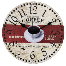 Falióra / Fából; COFFEE, Átmérő: 30 cm falióra