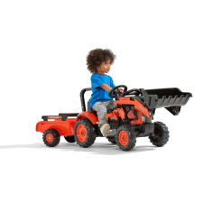 Falk 2065AM Kubota traktor, pótkocsival és kotróval lábbal hajtható járgány