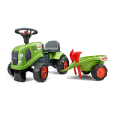 Falk : Baby Claas lábbal hajtós traktor utánfutóval és kiegészítőkkel - világoszöld (212C) (212C) lábbal hajtható járgány