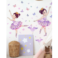  Falmatrica gyerekszobába, Kuolove - Lila balerinák hattyúkkal gyerekszoba dekoráció
