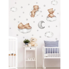  Falmatrica gyerekszobába - Macik szürke felhőn tapéta, díszléc és más dekoráció