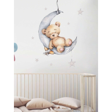 Falmatrica gyerekszobába, Vanshe Homedecor - Maci a holdon, szürke gyerekszoba dekoráció