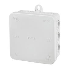Falon kívüli elosztódoboz 85 mm x 85 mm szürke IP54 villanyszerelés