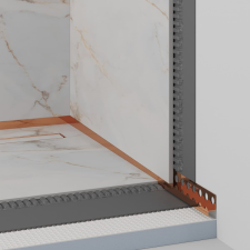  Falprofil Eviso jobb oldali bronz fényes 120 cm rozsdamentes acél LPBR0101 élvédő, sín, szegélyelem