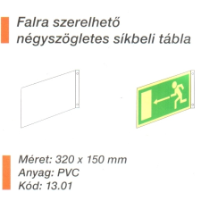 Falra szerelhetö négyszögletes síkbeli tábla 13.01 információs tábla, állvány