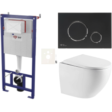  Falra szerelhető WC garnitúra világos falakhoz / fal előtti SAT SIKOSSREX6778K építőanyag