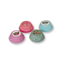 Family 4 -féle színes bagoly mintás muffin papír (100 db) sütés és főzés