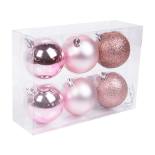 FAMILY CHRISTMAS Karácsonyfadísz szett, gömbdísz, pezsgőarany, 6 cm, db / szett (58773E) karácsonyfadísz