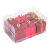 FAMILY CHRISTMAS Karácsonyfadísz szett, piros ajándék, 4,5 cm, 6 db / szett (58781C)