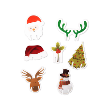 FAMILY CHRISTMAS Karácsonyi pohárjelölő dekoráció, 8 féle, 16 db / csomag (58536) konyhai eszköz