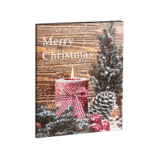 FAMILY CHRISTMAS LED fali kép, Merry Christmas, 40 x 30 cm, 1 Led, melegfehér (58459) grafika, keretezett kép