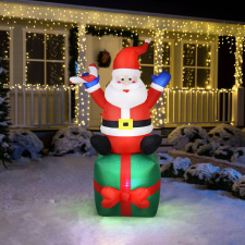 Family Felfújható Mikulás - 180 cm - IP44 - 6 fehér LED - 100 - 240 V karácsonyi dekoráció
