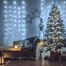 Family Fényfüggöny 200 db LED hidegfehér 4,2 m karácsonyfa izzósor