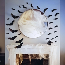 Family Halloween-i dekoráció - denevér szett - öntapadós - fekete - 30 db / csomag, 56587B dekoráció