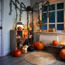 Family Halloween-i dekoráció - fekete pók - papír - 75 x 13 cm, 56582 dekoráció