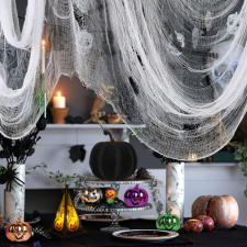 Family Halloween-i függöny - bézs, szövet - 180 x 75 cm (56547B) lakástextília