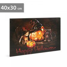 Family Halloween-i LED-es hangulatkép - fali akasztóval, 2 x AA, 40 x 30 cm 58400 dekoráció