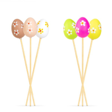 Family Húsvéti dekoráció, tojás szett, leszúrható, 6 féle, 4 cm, CMK-7468 dekoráció