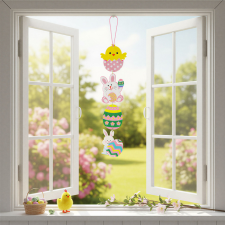 Family Húsvéti függő dekoráció - csillámos hablemez - 60 cm - 4 részes, 57984 dekoráció