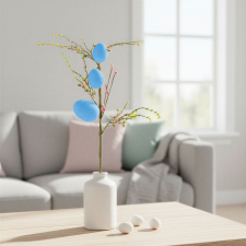 Family Húsvéti tojásfa ág - csillámos - kék - 40 x 16 cm, 57965D dekoráció