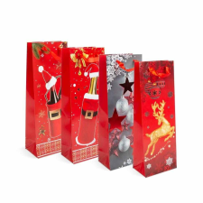 Family Italos tasak - papír, karácsonyi - 360 x 127 x 83 mm - 4 féle / csomag - 12 db / csomag ajándéktasak
