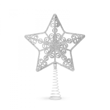 Family Karácsonyfa csúcsdísz - csillag alakú - 20 x 15 cm - ezüst karácsonyfadísz