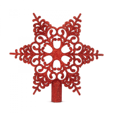 Family Karácsonyfa csúcsdísz - hópehely alakú - 20 x 20 cm - piros 58608C karácsonyfadísz