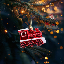 Family Karácsonyfadísz - fényes vonat - 8 x 6 x 3 cm karácsonyfadísz