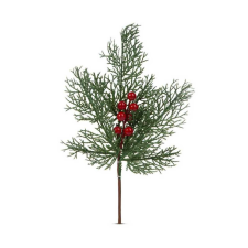 Family Karácsonyi dekoráció - fenyőág piros bogyóval - 35 cm karácsonyi dekoráció