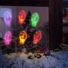 Family Karácsonyi LED-es fényfüzér - gél ablakmatrica - 6 LED - 2 x AA karácsonyfa izzósor