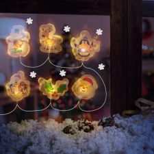 Family Karácsonyi LED-es fényfüzér - gél ablakmatrica - 6 LED - 2 x AA (58568B) karácsonyfa izzósor