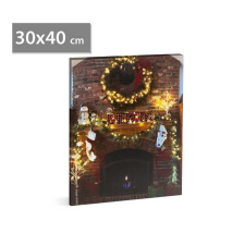 Family Karácsonyi LED-es hangulatkép - fali akasztóval, 2 x AA, 30 x 40 cm karácsonyfa izzósor