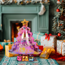 Family Karácsonyi lufi - alumínium fólia - fenyőfa - 58 x 83 cm karácsonyi dekoráció