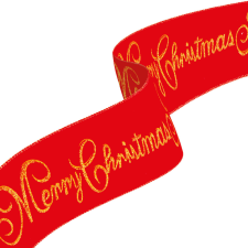 Family Karácsonyi szalag - piros - "Merry Christmas" - 60 x 8 cm szalag, masni