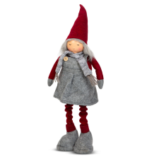 Family Karácsonyi textil manó figura - teleszkópos lábbal - 40 - 60 cm karácsonyi dekoráció