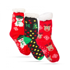Family Karácsonyi zokni - csúszásmentes, felnőtt méret - 3 féle minta 58651 karácsonyi dekoráció
