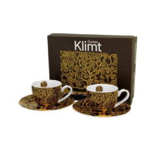  family kávéskészlet 2 személyes csésze+alj 110ml klimt életfa barna bögrék, csészék