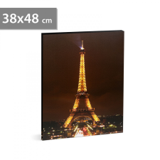 Family LED-es fali hangulatkép - &quot;Eiffel torony&quot; - 2 x AA, 38 x 48 cm (58485) grafika, keretezett kép
