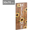 Family LED-es hangulatkép - "Welcome" - fali akasztóval, 2 x AA, 30 x 70 cm, 58503